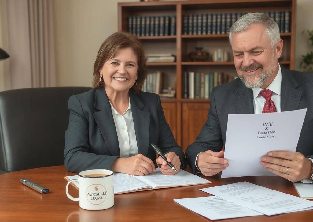 Legal advisor helping couple with Will writing and estate planning at Laurselle Legal UK