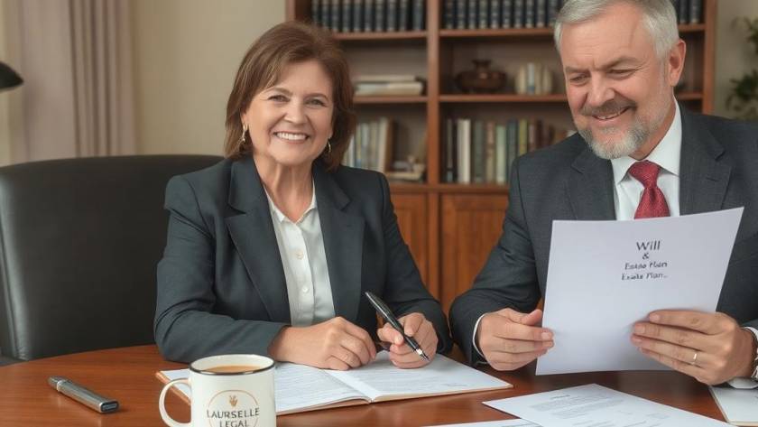 Legal advisor helping couple with Will writing and estate planning at Laurselle Legal UK